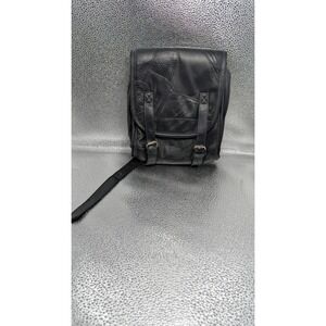 Maxam Ride In Style Black Leather Motorcycle Bar Bag Biker Patchwork Luggage‎